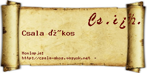 Csala Ákos névjegykártya